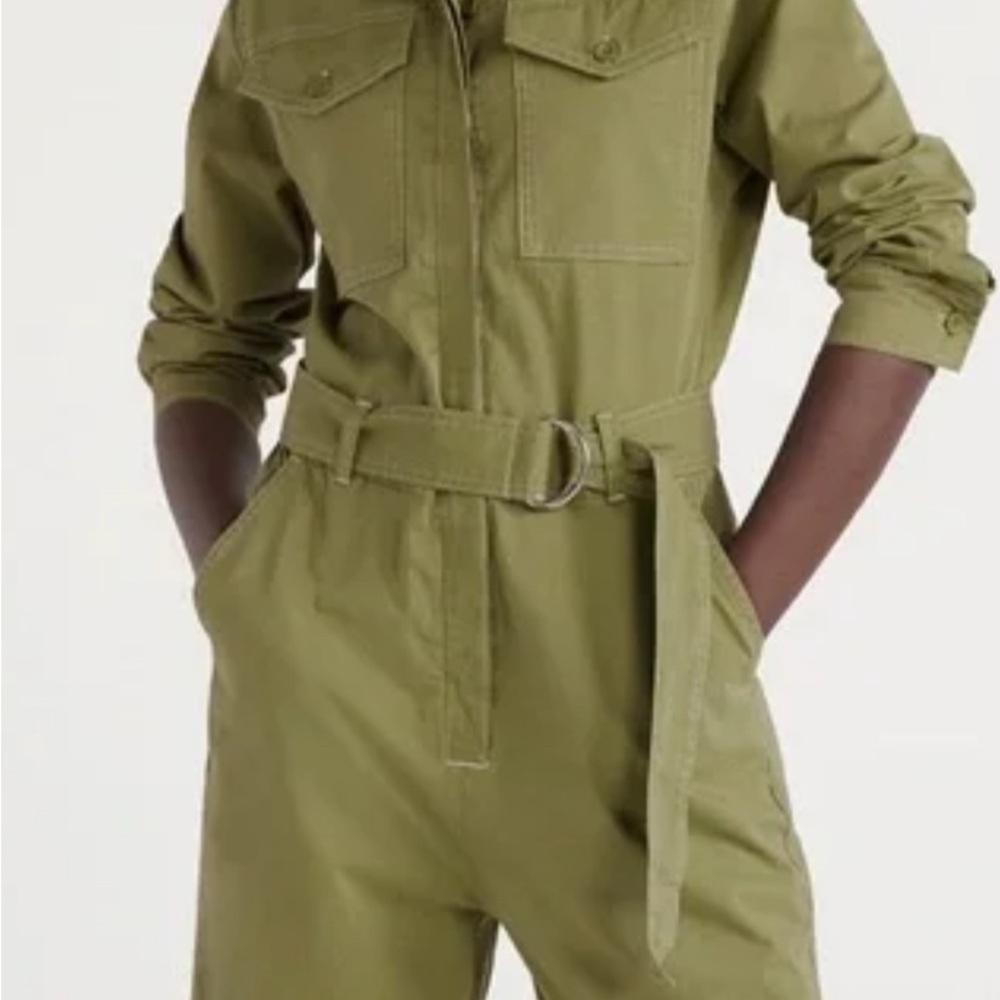 Olive Green Belted Jumpsuit